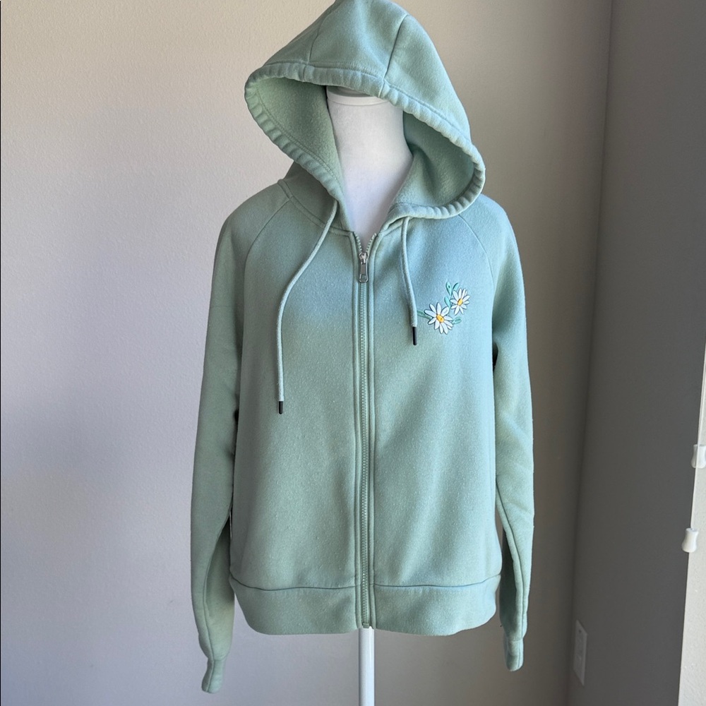 Angel Cult women’s zip front green hoodie